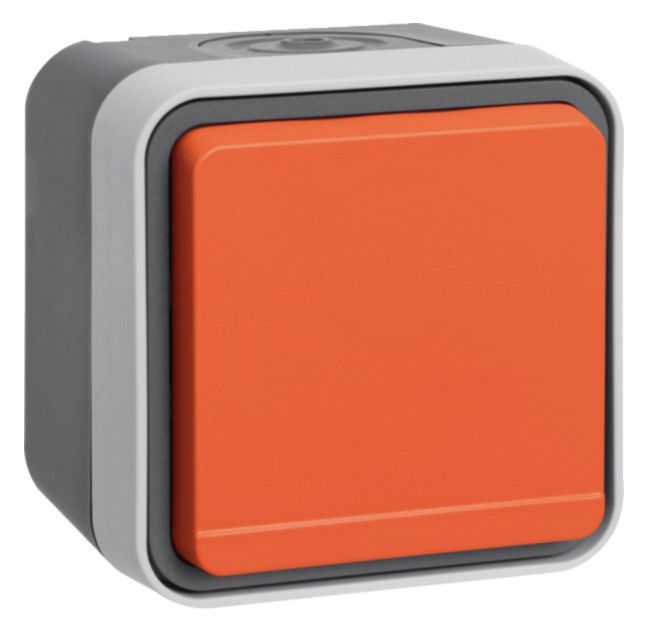 Berker 47403527 Steckdose SCHUKO m.orangenem Klappdeckel Ap W.1 grau
