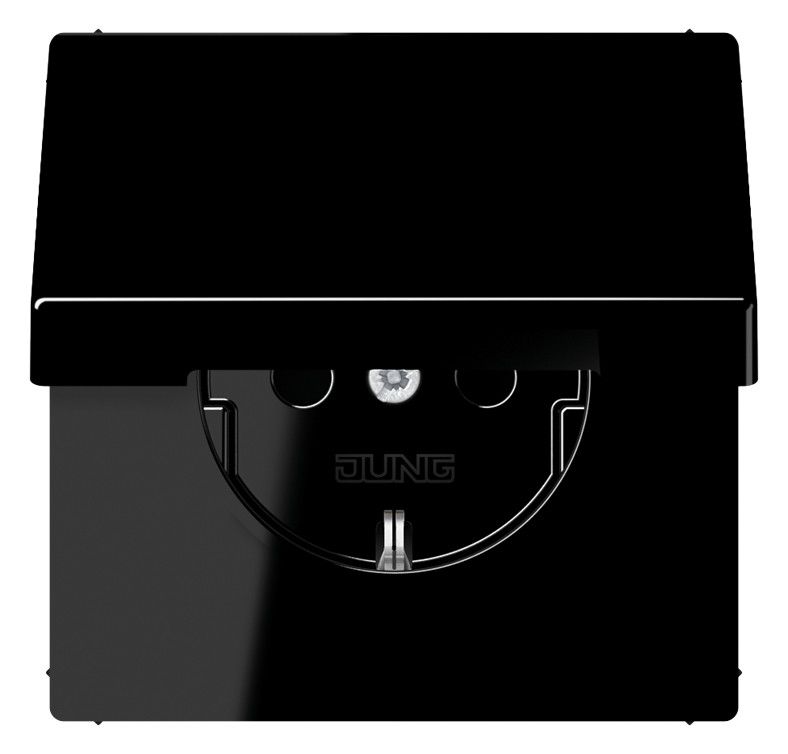 Jung LS1520BFKLSW SCHUKO-Steckdose m.Klappdeckel schwarz