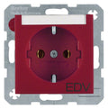 Berker 47501915 Steckdose SCHUKO m.B-feld+Aufdruck S.1/B.3/B.7 rot matt