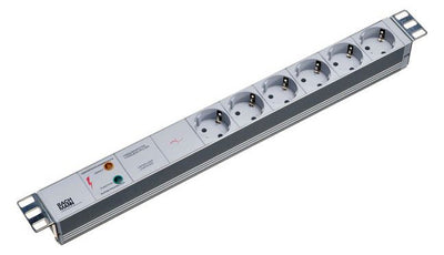 Bachmann 333.402 19" 1HE 6xSchuko 1xGVS Strom 2m Schuko