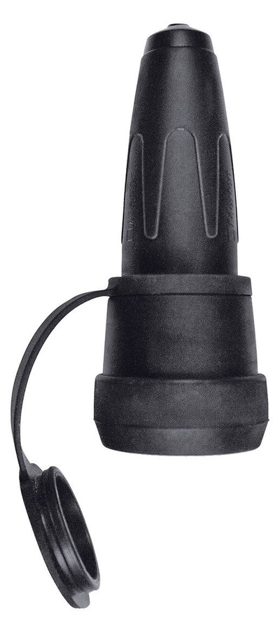 Mert 173051 Schwere Vollgummi-SCHUKO- Kupplung schwarz m.Schnappkragen+Klappd.