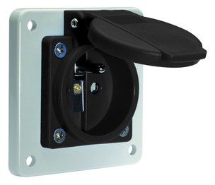 Bals 71123 Schuko-Anbausteckdose QC 16A 3p IP54 schwarz belg./franz.