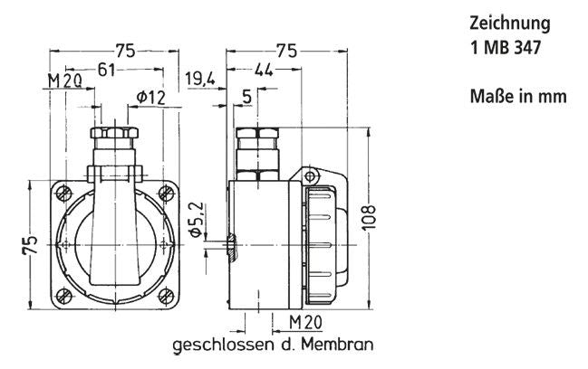 Mennekes 10863 Wanddose SCHUKO 16A230V IP68 BL-GR