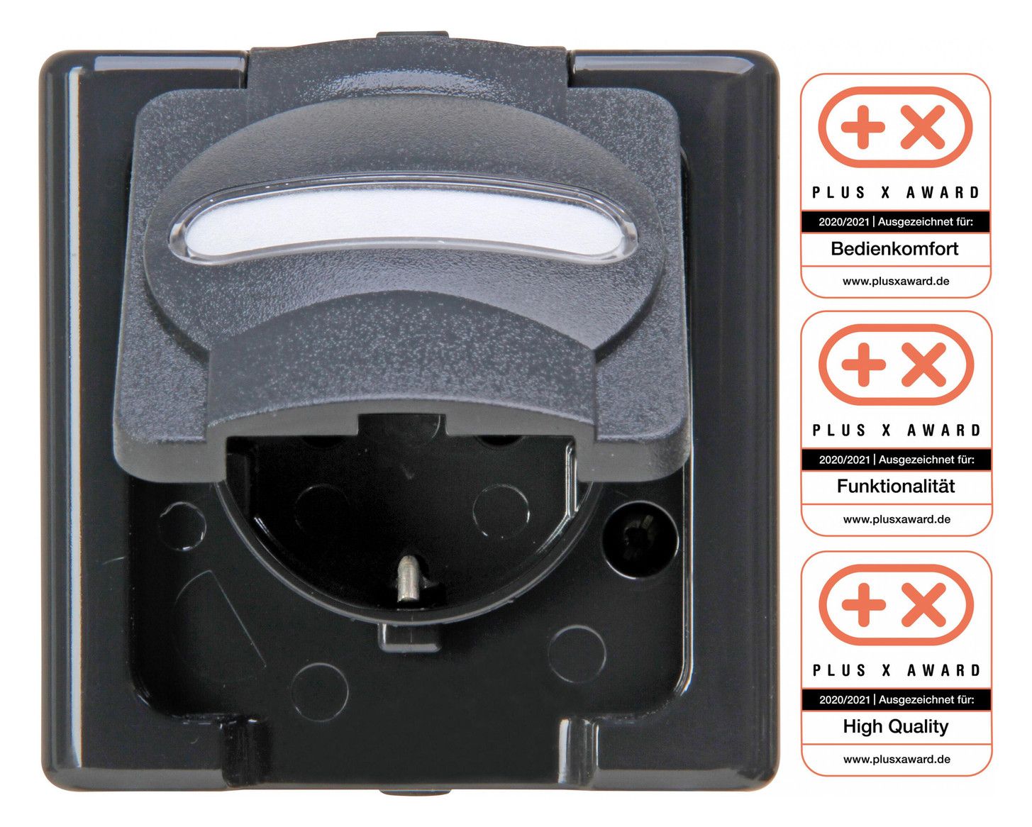 Kopp 103315007 BLUE ELECTRIC Schuko Steckdose m.Klappd.anthrazit