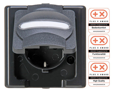 Kopp 103315007 BLUE ELECTRIC Schuko Steckdose m.Klappd.anthrazit