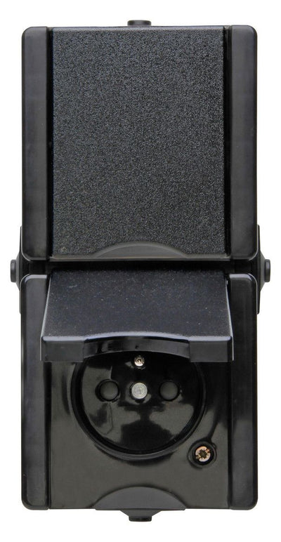 Kopp 954805005 proAQA – MittenSchuko Steckdose 2f Klappd.schwarz