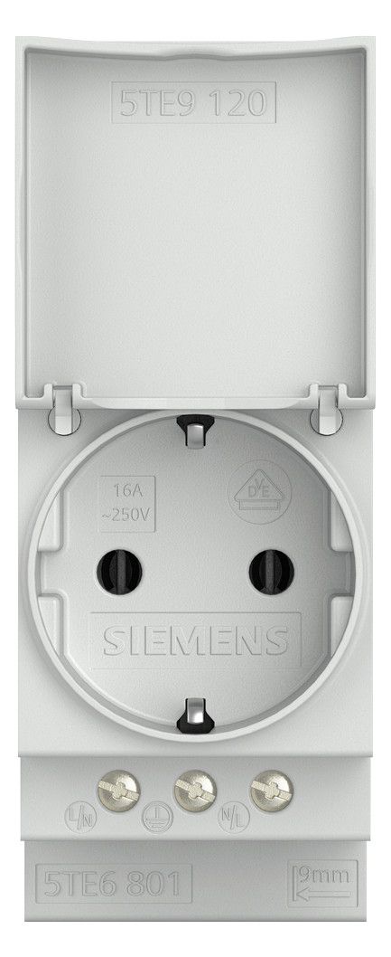 Siemens 5TE6801 SCHUKO Steckdose 16A m.Deckel DIN VDE0620 f.Verteilereinbau