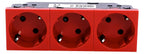 Legrand 077273 Schuko Steckdose 45° 3-fach 6-modulig Mosaic rot