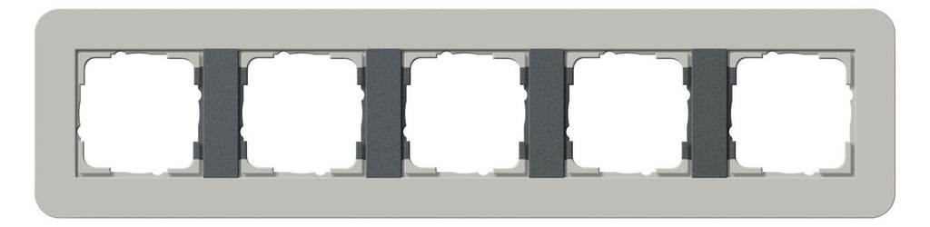 GIRA 0215422 Abdeckrahmen 5fach E3 Grau/Anthrazit Soft-Touch