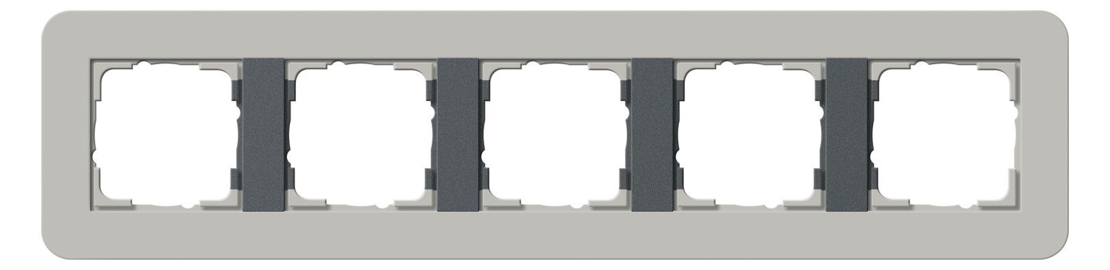 GIRA 0215422 Abdeckrahmen 5fach E3 Grau/Anthrazit Soft-Touch
