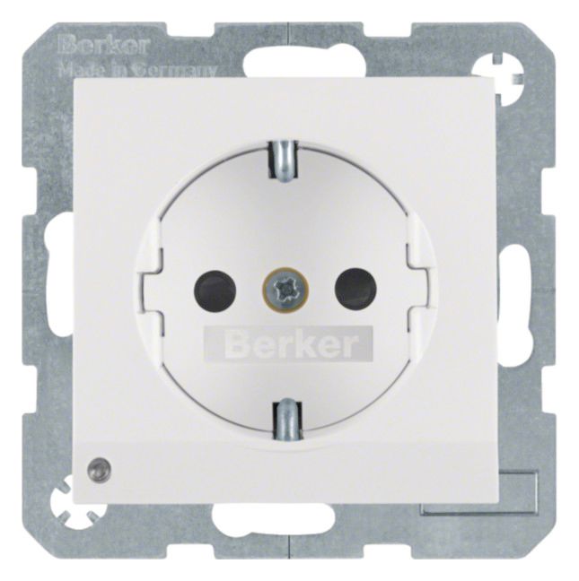 Berker 41098989 Steckdose SCHUKO+LED S.1 polarweiß glänzend