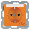 Berker 47501914 Steckdose SCHUKO m.B-feld+Aufdruck S.1/B.3/B.7 orange mt