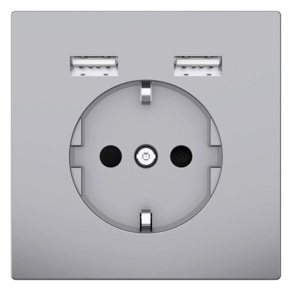 Mert MEG 2366-6036 Schuko-Steckdose m.USB Ladegerät Edelstahl