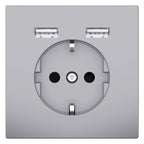 Mert MEG 2366-6036 Schuko-Steckdose m.USB Ladegerät Edelstahl