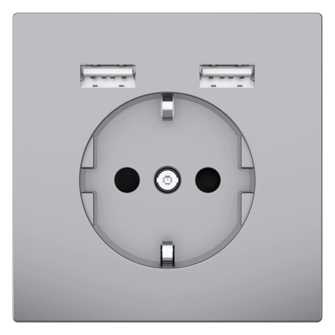 Mert MEG 2366-6036 Schuko-Steckdose m.USB Ladegerät Edelstahl