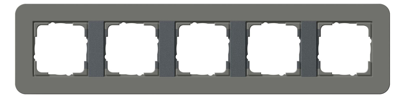 GIRA 0215423 Abdeckrahmen 5fach E3 Dunkelgrau/Anthrazit Soft-Touch