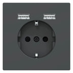 Mert MEG 2366-6034 Schuko-Steckdose m.USB Ladegerät Anthrazit
