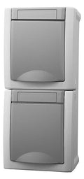 Panasonic 90591086-DE Pacific Schuko Steckdose 2-fach senkrecht FR-AP IP54