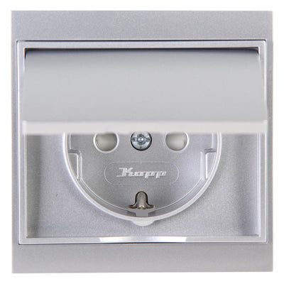 Kopp 911520080 MALTA Schuko Steckdose Klappd.erh.Ber.schutz silber