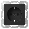 GIRA 4453005 SCHUKO-Steckdose m.Shutter System 55 Schwarz matt (lackiert)