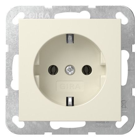 GIRA 446601 SCHUKO-Steckdose o.Krallen System 55 Cremeweiß glänzend