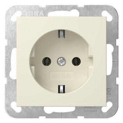 GIRA 446601 SCHUKO-Steckdose o.Krallen System 55 Cremeweiß glänzend