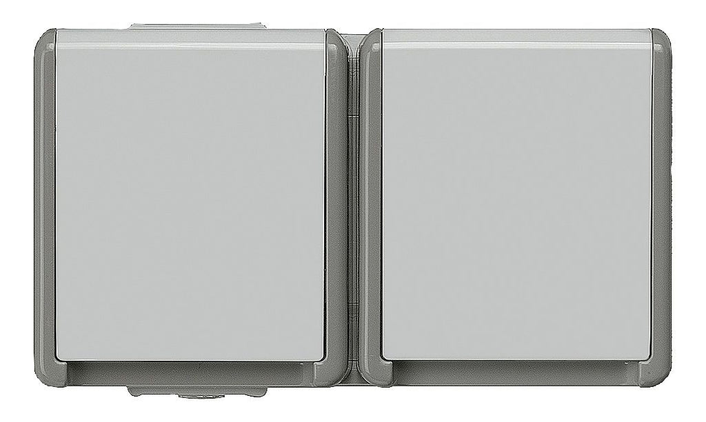 Siemens 5UB4725 DELTA fläche IP44 SCHUKO Steckdose Kombination 2fach waagerecht