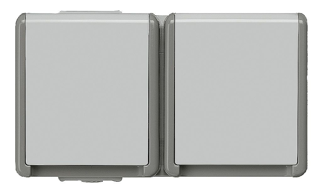 Siemens 5UB4725 DELTA fläche IP44 SCHUKO Steckdose Kombination 2fach waagerecht