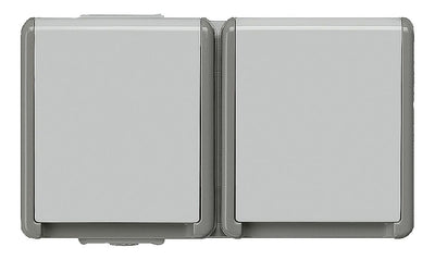 Siemens 5UB4725 DELTA fläche IP44 SCHUKO Steckdose Kombination 2fach waagerecht