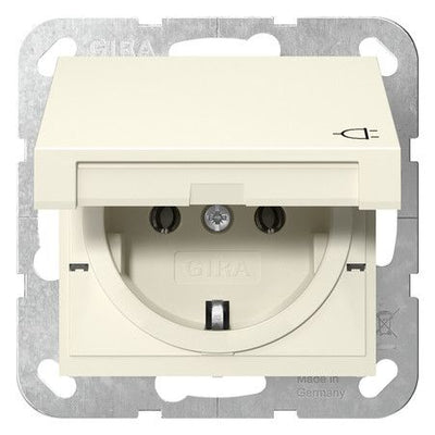 GIRA 445401 SCHUKO-Steckdose Klappdeckel System 55 Cremeweiß glänzend