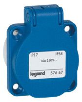 Legrand 057667 Einbau Schuko Steckdose P17 Tempra 16A blau franz. Standard