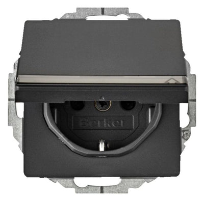 Berker 47466086 Steckdose SCHUKO+Klappd. u.B-feld Q.1/Q.3 anthrazit samt
