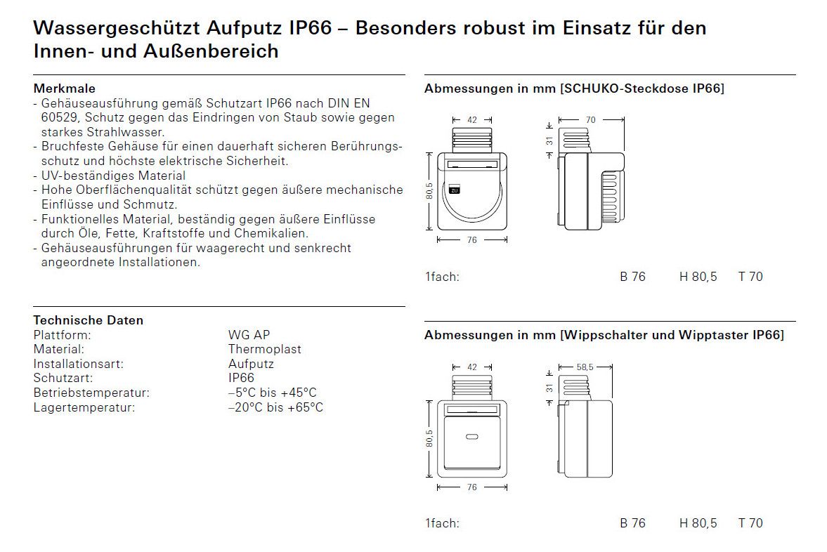 GIRA 310631 Wippschalter Aus-Wechsel BSF WD AP Grau