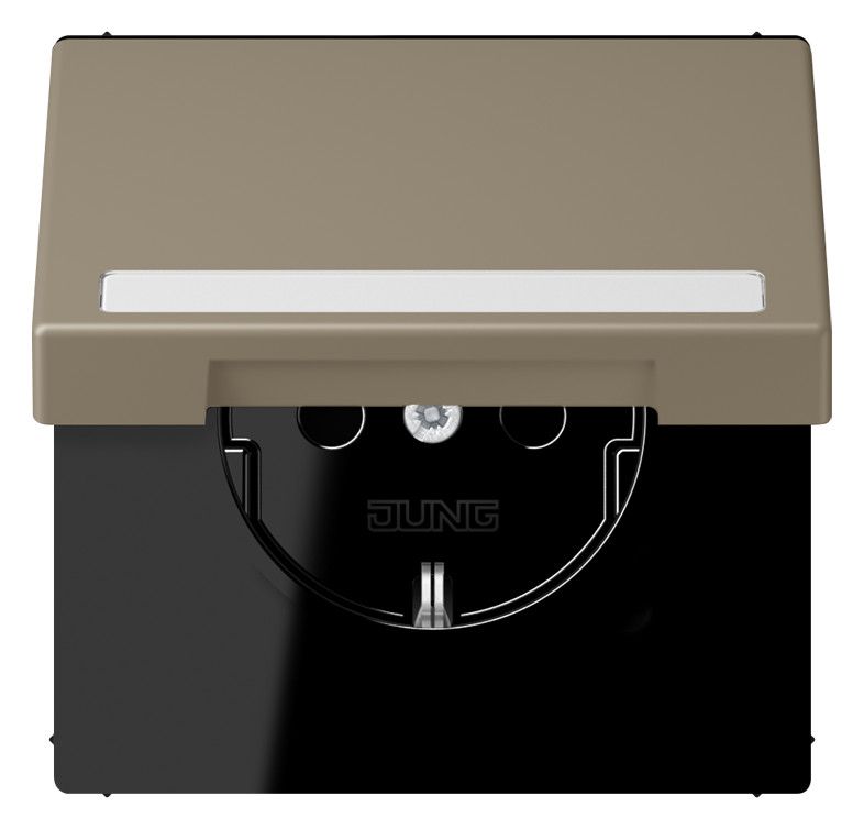 Jung LC1520BFNAKL242 SCHUKO-Steckd.KI m. Klappdeckel m.S