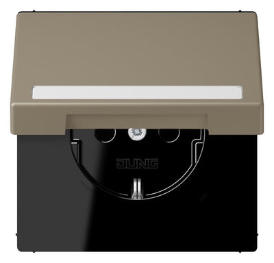 Jung LC1520BFNAKL242 SCHUKO-Steckd.KI m. Klappdeckel m.S