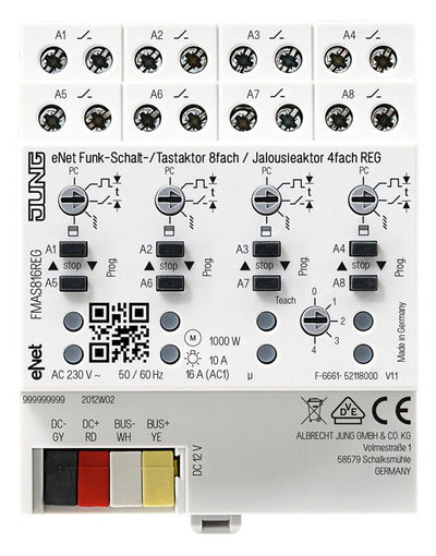 Jung FMAS816REG Funk-Schalt/Jalousie- Aktor 8/4 REG