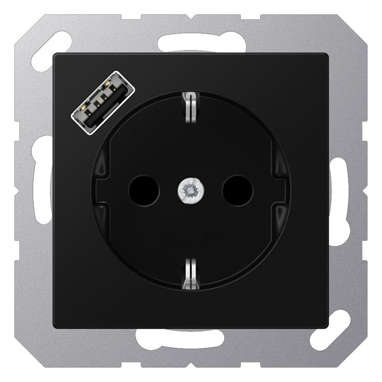 Jung A1520-18ASWM SCHUKOsteckdose m.USB Typ A