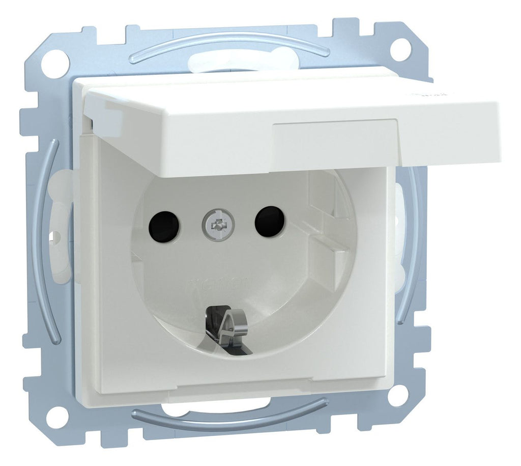 Mert MEG 2414-0325 SCHUKO-Steckdose BRS m.Klappdeckel IP44 SK aktivweiß gl. S.M