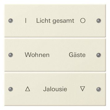 GIRA 220301 Wippenset 3fach beschreibbar System 55 Cremeweiß glänzend (lackiert)
