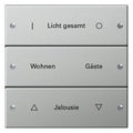 GIRA 2133602 Wippenset 3fach beschreibbar System 55 Edelstahl