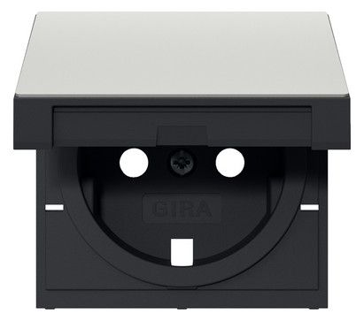 GIRA 4922600 Abdeckung SCHUKO-Steckdose Klappdeckel System 55 Edelstahl (lack.)