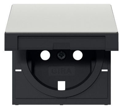 GIRA 4922600 Abdeckung SCHUKO-Steckdose Klappdeckel System 55 Edelstahl (lack.)