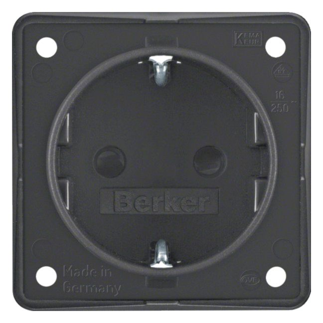 Berker 947792505 Steckdose SCHUKO m.erh.BS Integro anthrazit matt