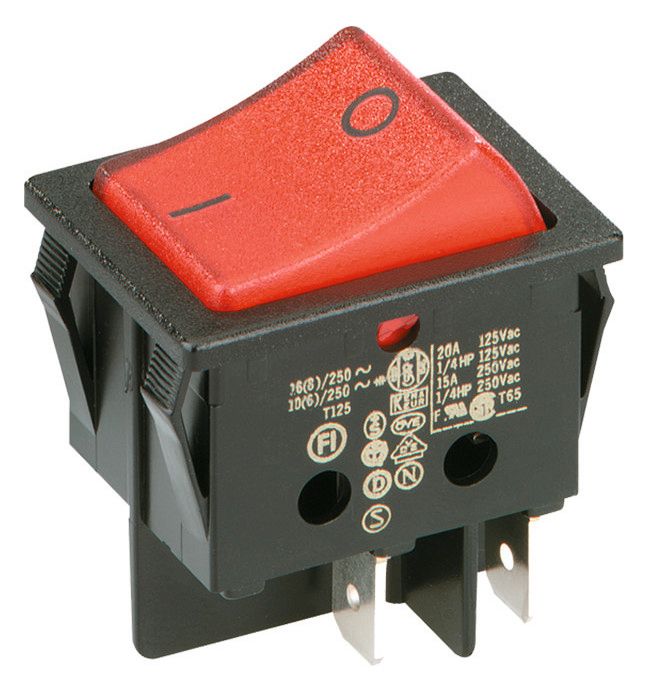 Bachmann 924.099 Wippenschalter s/rot Serie 3652 2pol Ausschalter bel.