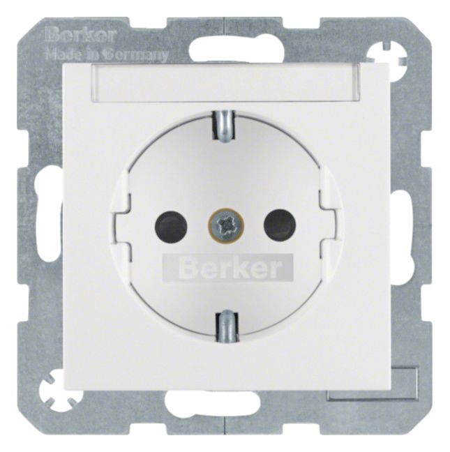 Berker 47491909 Steckdose SCHUKO m.B-feld+erh.BS S.1/B.3/B.7 polarw.mt