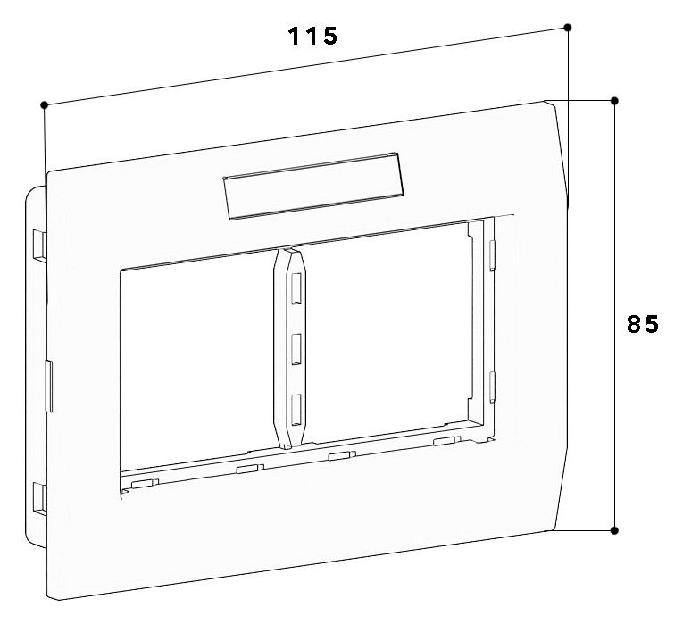 GGK 4671 Adapterrahmen 2-fach AR-2H-9006 frontrastend BR/BRA Raster:45 Alu