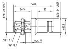 TEGA 100024250 N-Überspannungsableiter 50Ohm (F-F) Einbau 6GHz