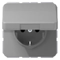 Jung CD1520BFKIKLGR SCHUKO Steckdose Klappdeckel erh.Ber.schutz bruchs. grau