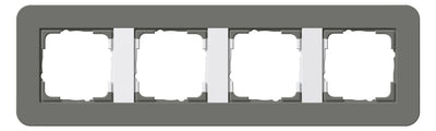 GIRA 0214413 Abdeckrahmen 4fach E3 Dunkelgrau/Reinweiß glänzend Soft-Touch