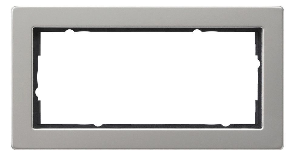 GIRA 100233 Abdeckrahmen 2f o.Mittelsteg E2 Edelstahl